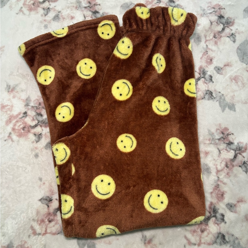 Brown Smiley Face Pajamas Pants